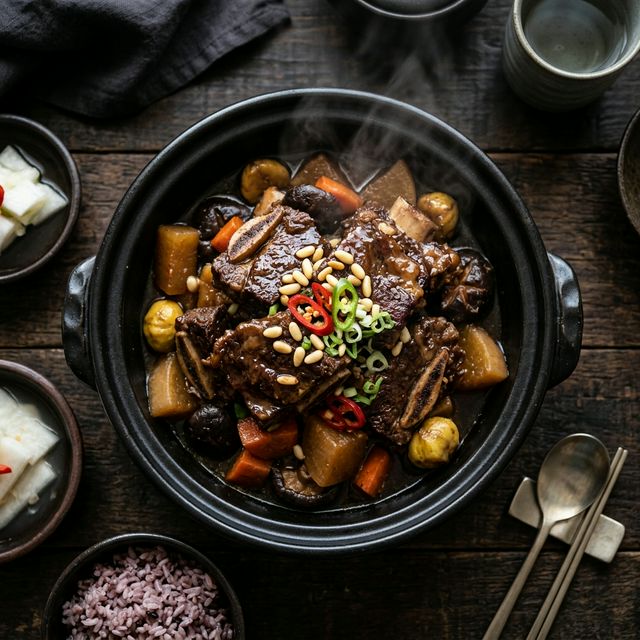 숯불 갈비찜 클로즈업