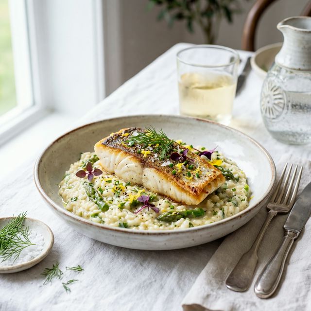 농어 크림 리조또